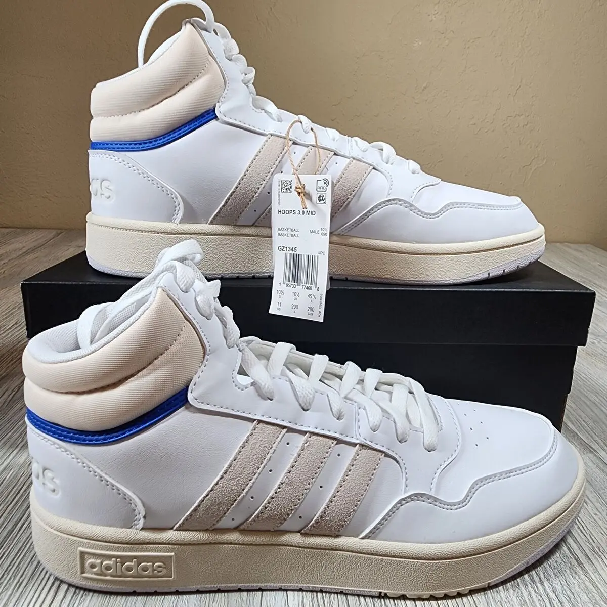 Alternative view of Giày Adidas Hoops Mid 'White Cream' GZ1345