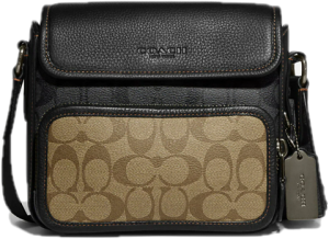 Tui Coach Sullivan Flap Blocked Canvas 'Charcoal' CC032-QBTUP