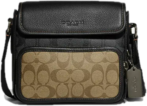 Tui Coach Sullivan Flap Blocked Canvas 'Charcoal' CC032-QBTUP