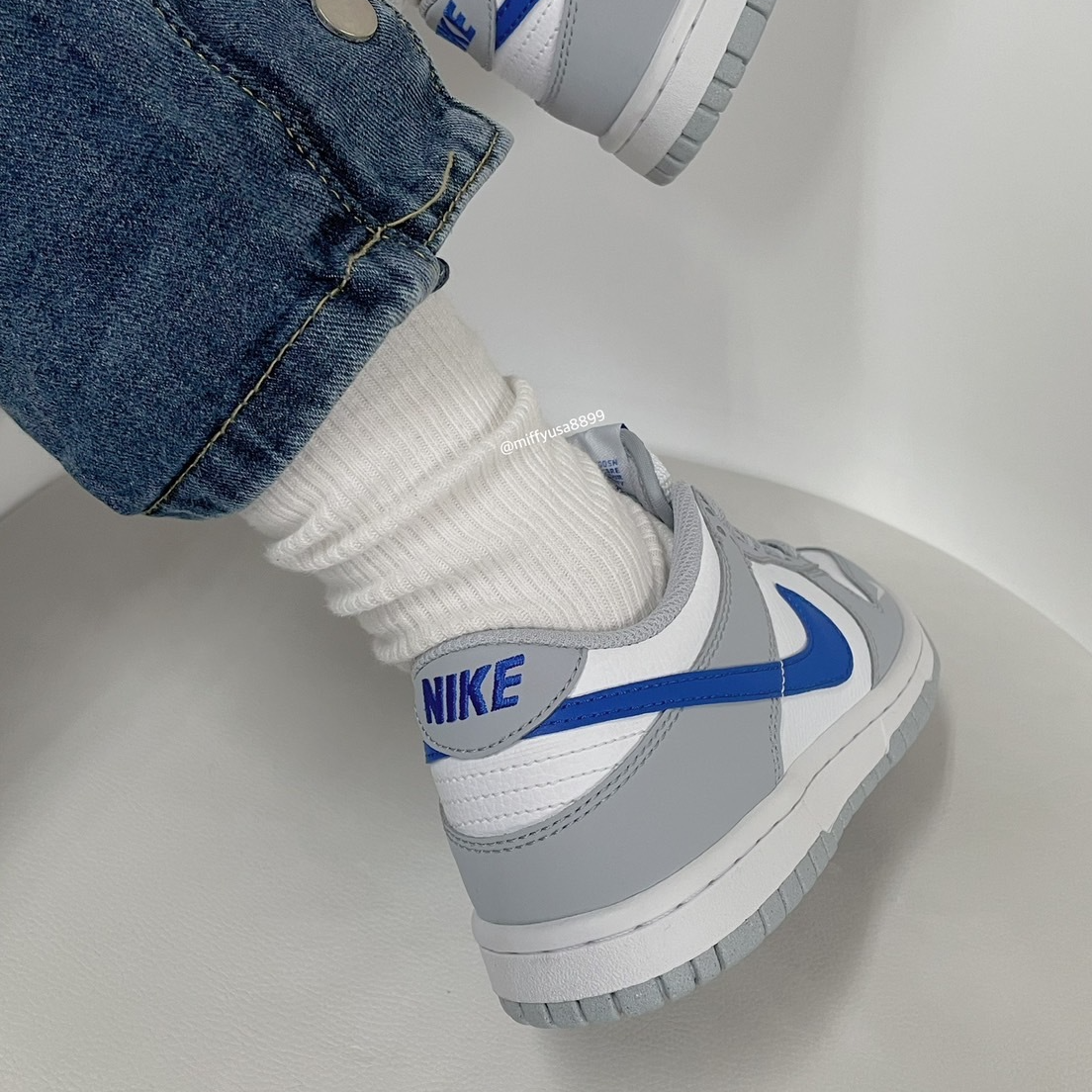 Giay Nike Dunk Low GS 'Grey White Royal' FN3878-001