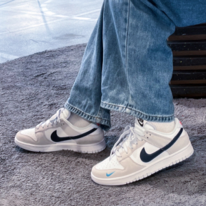 Giay Nike Dunk Low 'Mini Swoosh White Grey Navy Aqua' FJ4227-001