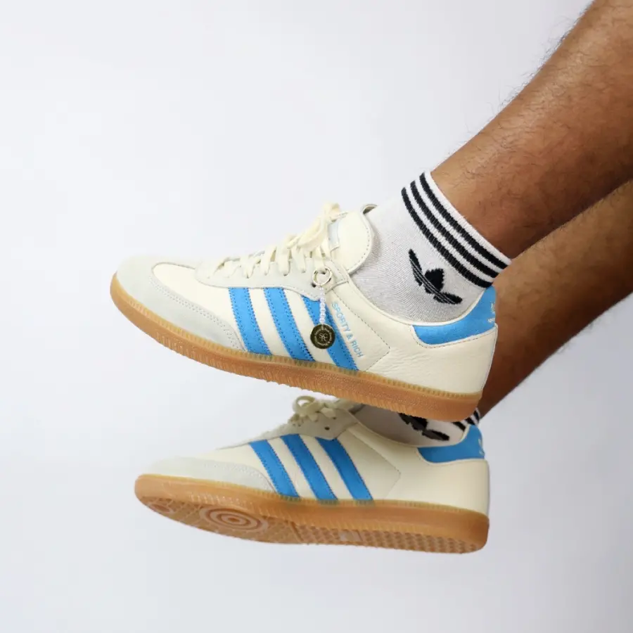Giay Adidas Sporty & Rich x Samba OG 'Cream Blue' IE7096