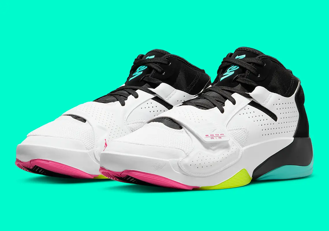 Giay Nike Jordan Zion 2 'White Volt Dynamic Turquoise' DO9161-107