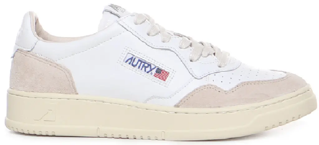 Giay Autry Low Leather Suede 'White' AULM-LS33