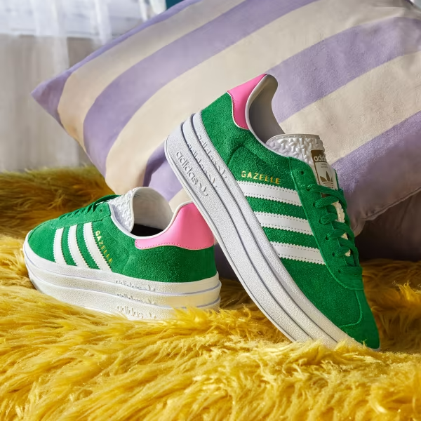 Giay Adidas Gazelle Bold 'Green Lucid Pink' IG3136