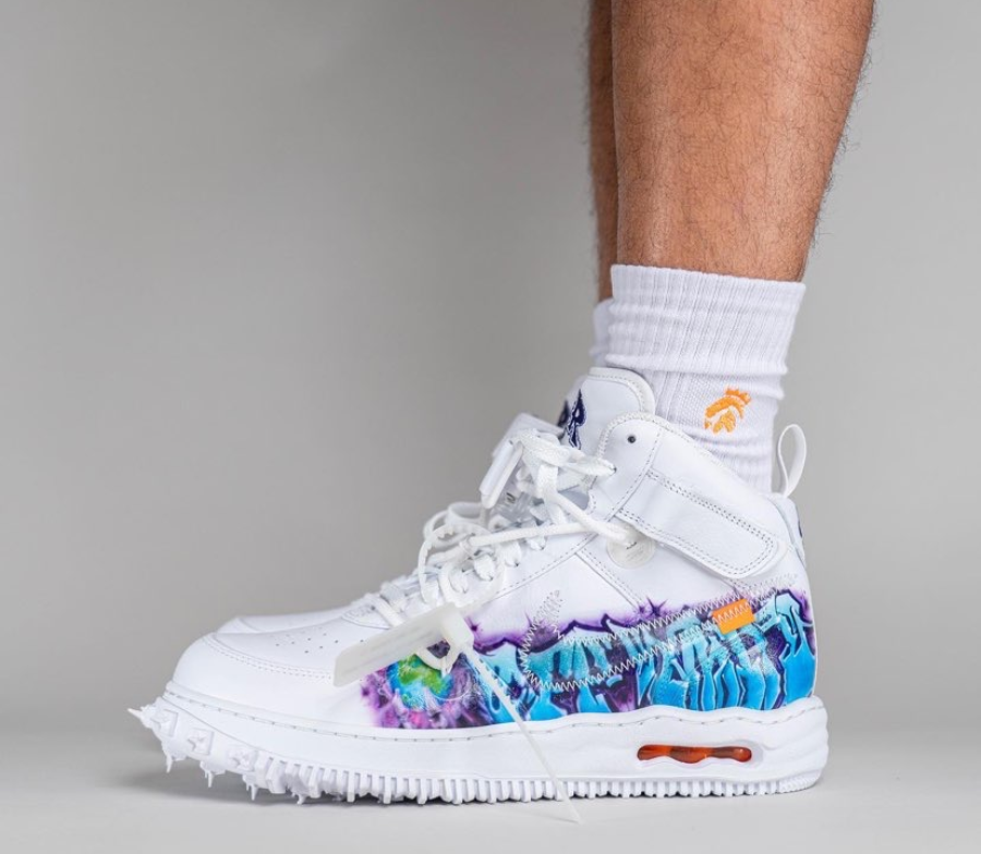 Giay Nike x Off-White Air Force 1 Mid SP 'Leather Graffiti' DR0500-100