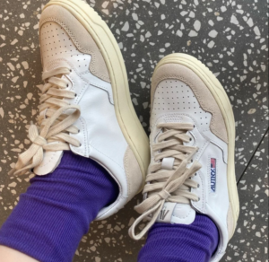 Giay Autry Low Leather Suede 'White' AULM-LS33