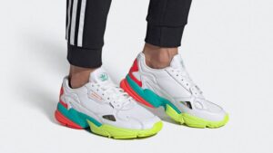 Giay Adidas Originals Falcon 'White Aqua Red' EH0319