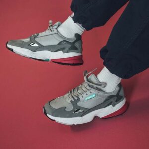 Giay Adidas Falcon 'Grey Maroon' D96698