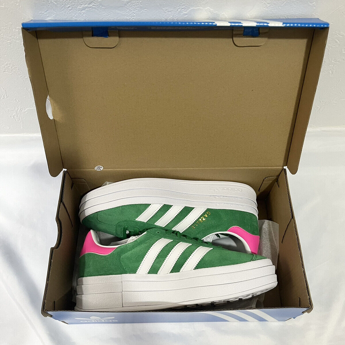 Giay Adidas Gazelle Bold 'Green Lucid Pink' IG3136