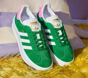 Giay Adidas Gazelle Bold 'Green Lucid Pink' IG3136