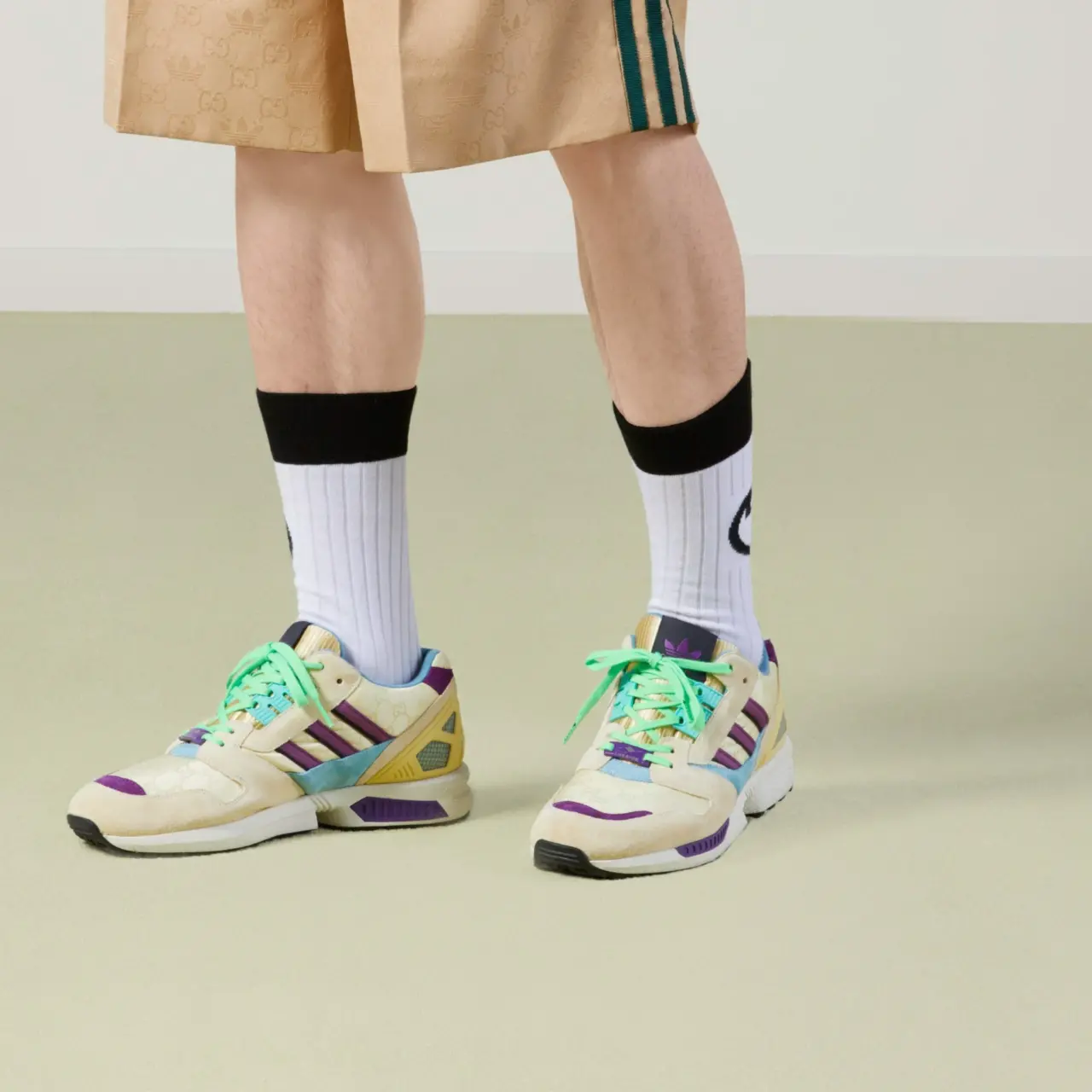 Giay Gucci x Adidas Zx8000 'Beige Purple' 721936-AAA9C-9341
