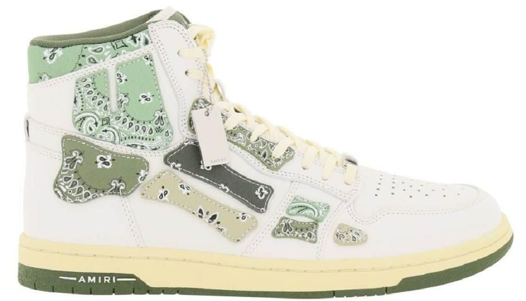 Giay Amiri Skel Hi Top 'White Green' MFS032-790