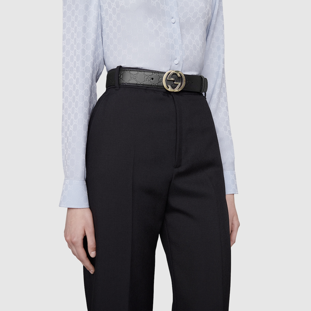 That Lung Gucci Signature Leather Belt 'Black' 370543CWC1G1000