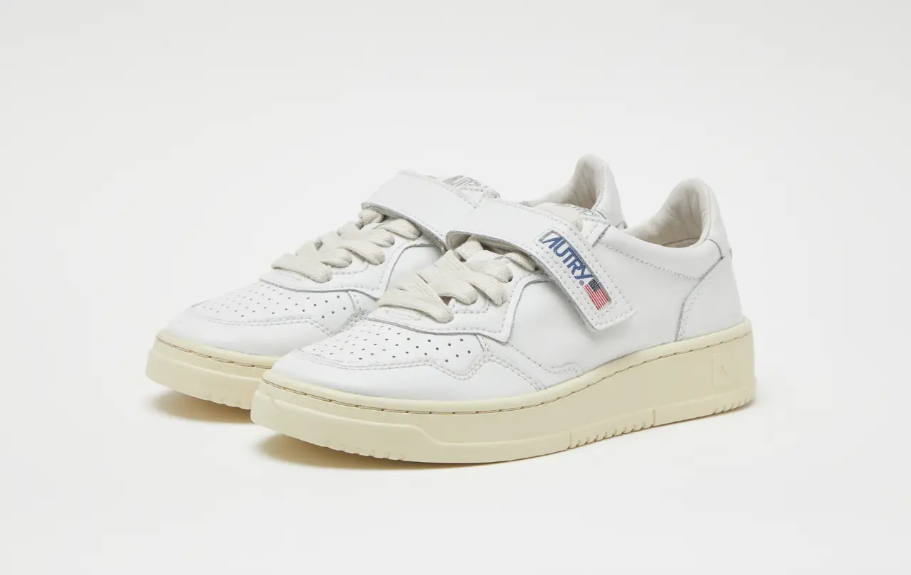 Giay Autry Strip Medalist Low Leather 'White' ASLW-LV01