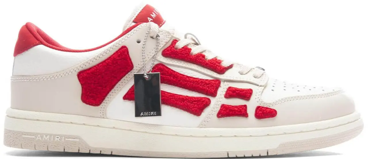 Giay Amiri Skel Top Low 'White Red Chenille' PF23MFS008-610