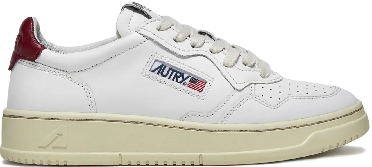 Giay Autry Medalist Low Leather 'White Burgundy' AULM-LL43