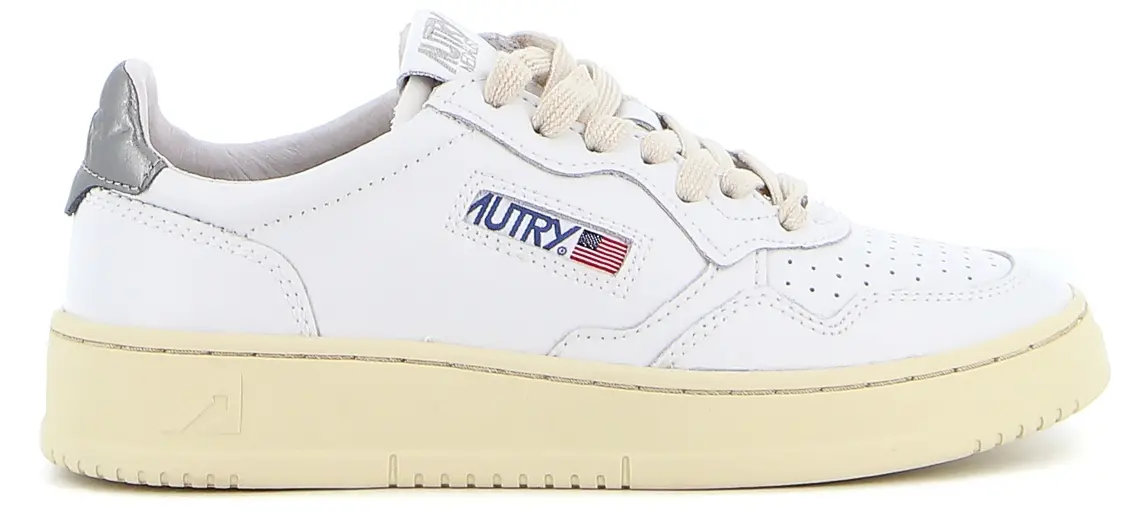 Giay Autry Medalist Low Leather 'White Silver' AULM-LL05