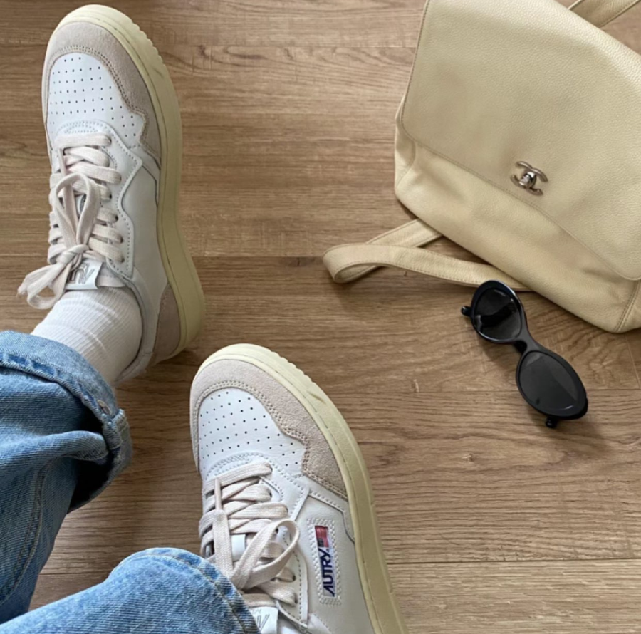 Giay Autry Medalist Low Leather Suede 'White' AULM-LS33