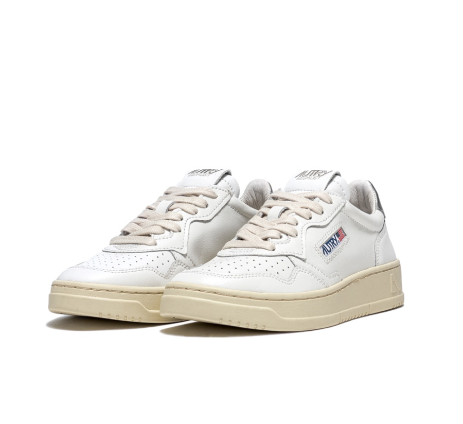 Giay Autry Medalist Low Leather 'White Silver' AULW-LL05