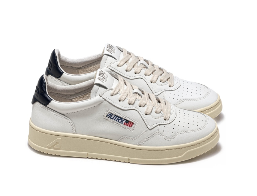 Giay Autry Medalist Low Leather 'White Blue' AULW-LL12