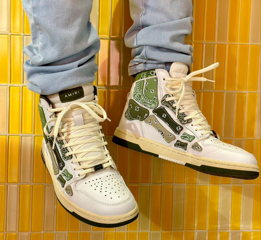 Giay Amiri Skel Hi Top 'White Green' MFS032-790