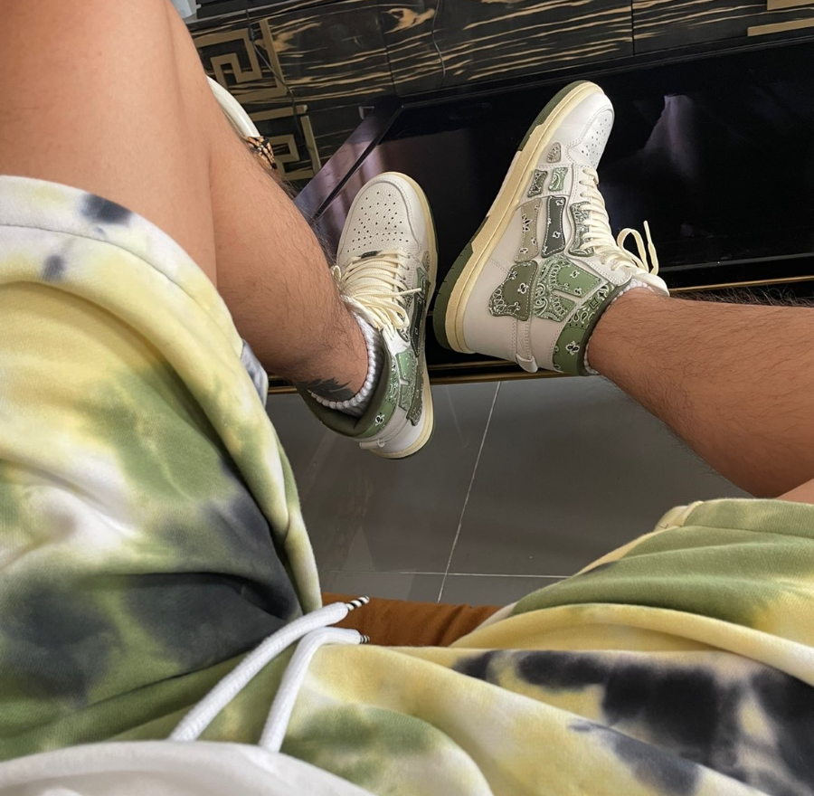 Giay Amiri Skel Hi Top 'White Green' MFS032-790