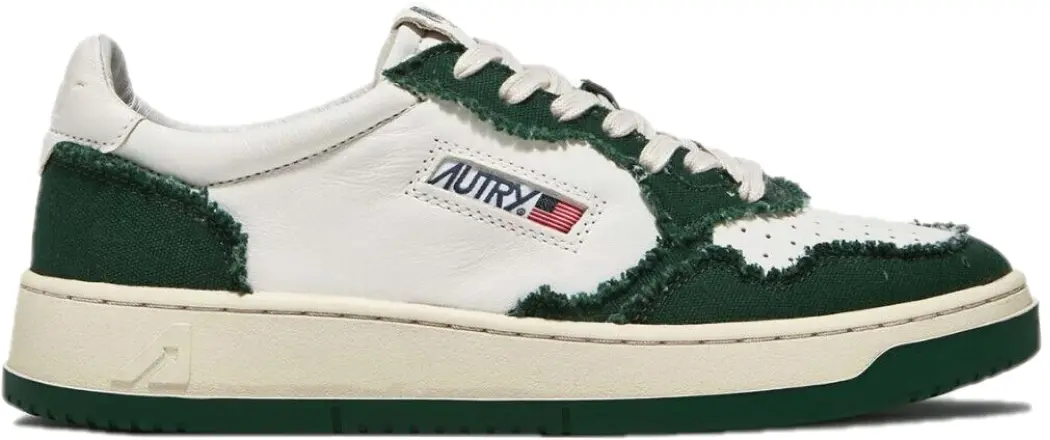 Giay Autry Medalist Low Goatskin Frayed 'White Eden' AULM-CB08
