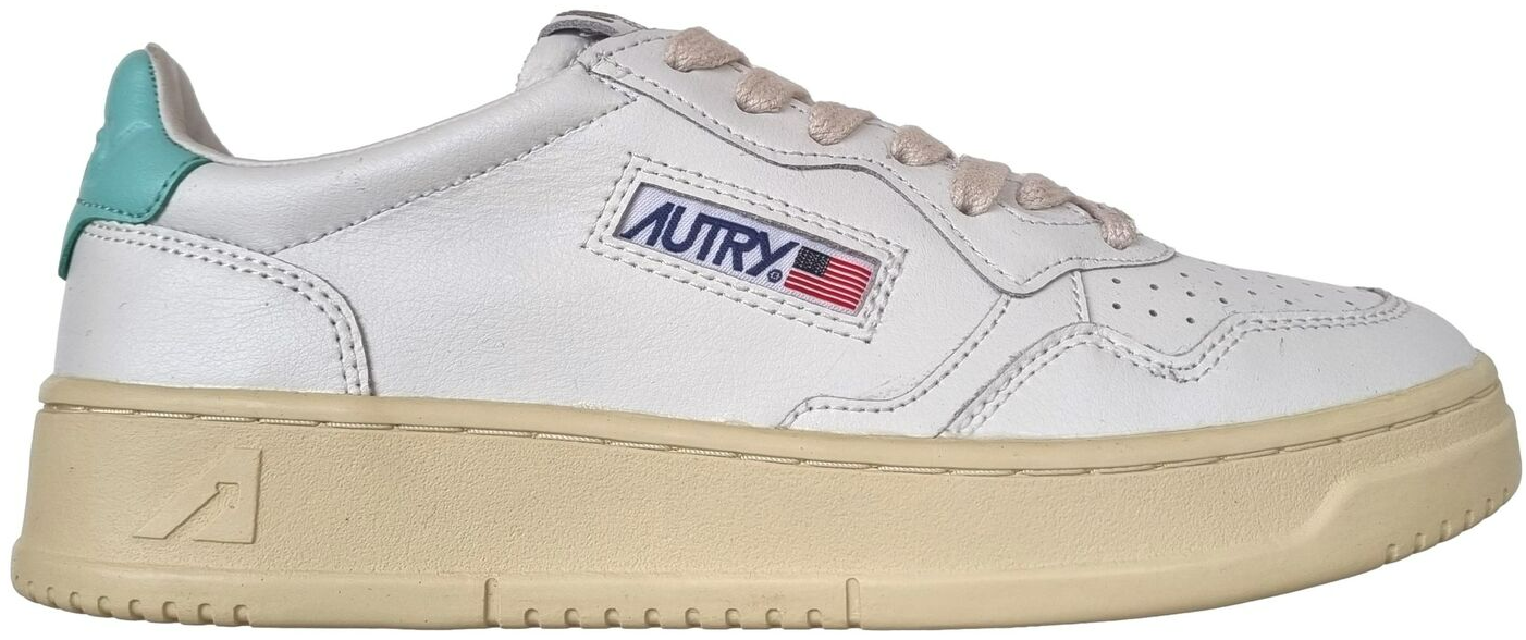 Giay Autry Medalist Low Leather 'White Turquoise' AULW-LL49