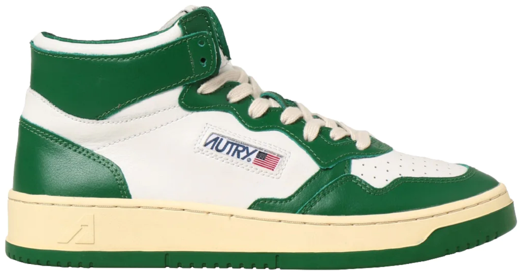 Giay Autry Medalist Mid Leather 'Green White' AUMM-WB03