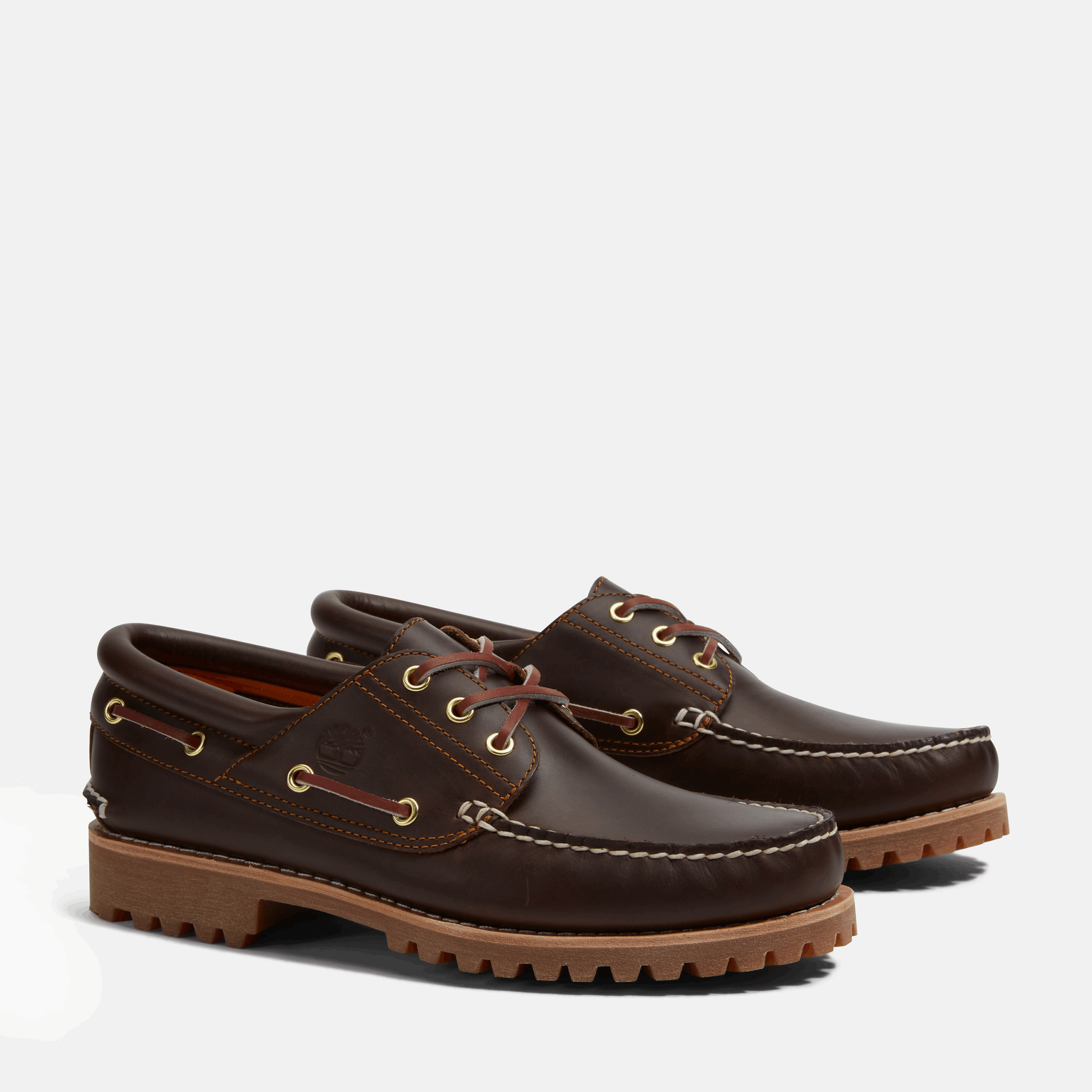 Giày Timberland 3-Eye Lug Handsewn Boat 'Brown' 30003214 - Ảnh 5