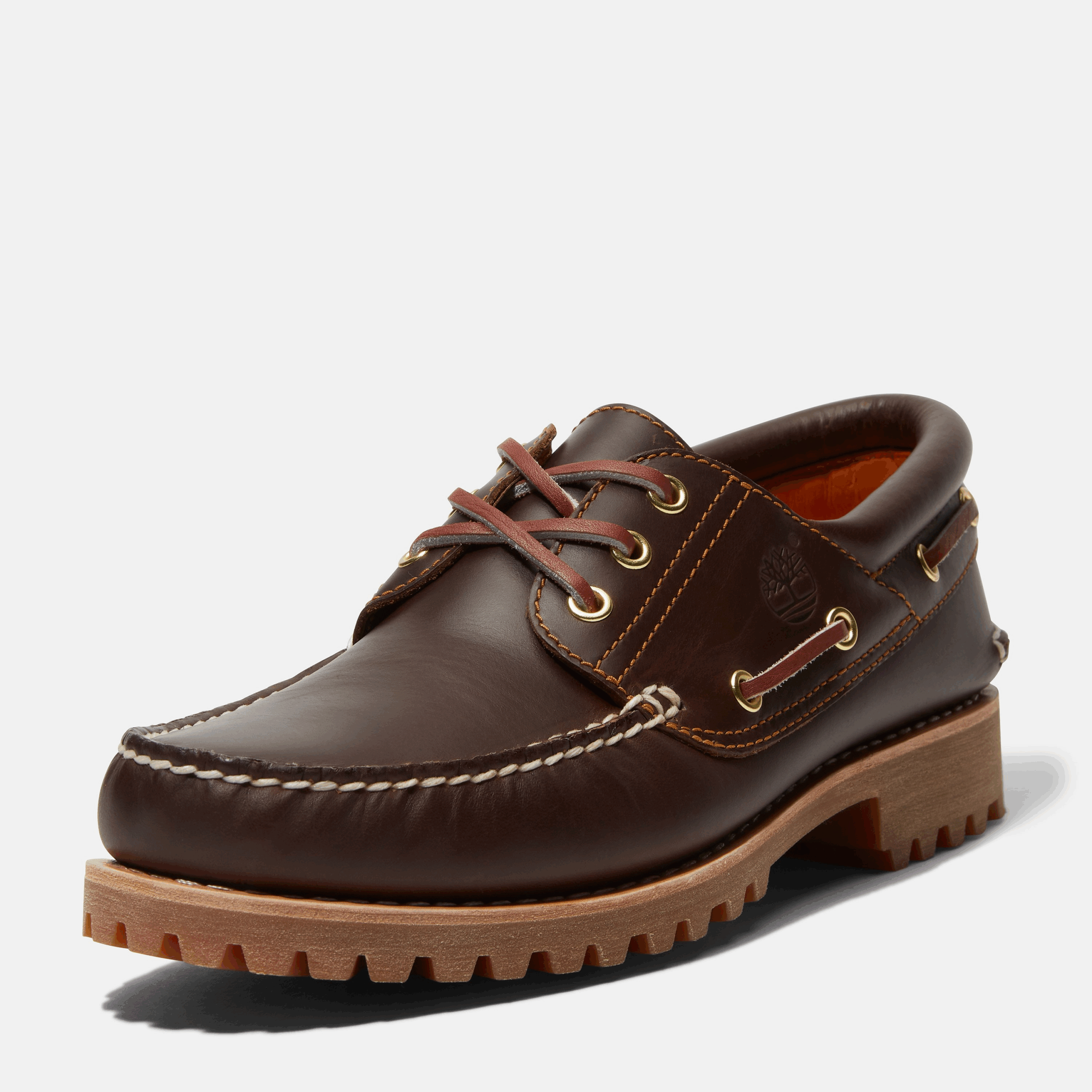 Giày Timberland 3-Eye Lug Handsewn Boat 'Brown' 30003214 - Ảnh 3