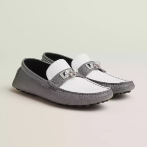 Giay Hermes Irving Loafer 'Gris Blanc' H231932ZH30405