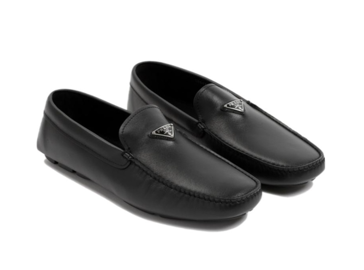 Giay Prada Triangle Logo Leather Loafers 'Black' 2DD172-A21-F0002