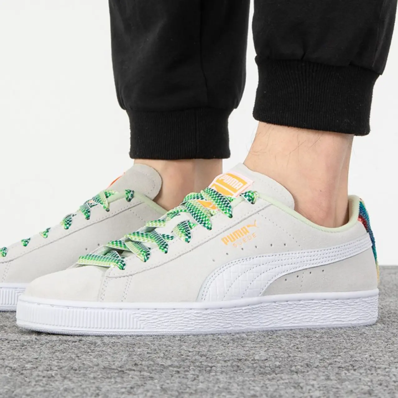 Giay Puma Suede Classic Just For Fun 'White Green' 390503-01