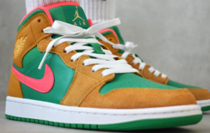 Giay Nike Air Jordan 1 Mid SE 'Wheat Watermelon' DX4332-700