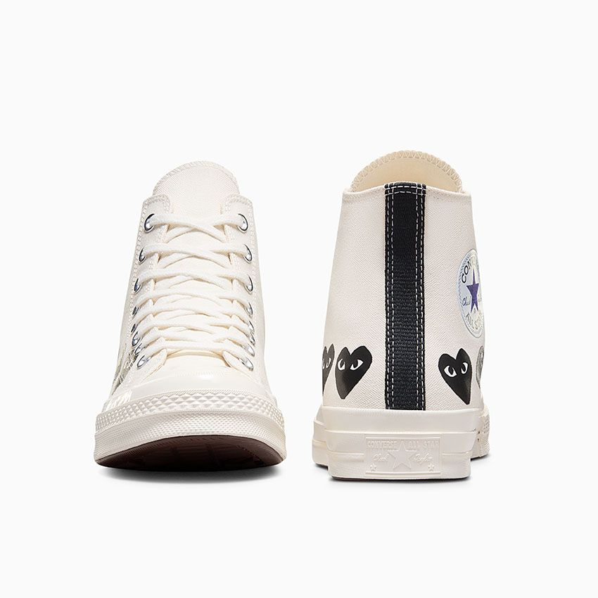 Giay Converse x Play Comme des Garcons Chuck 70 Hi 'Multi Heart Egret' A08148C
