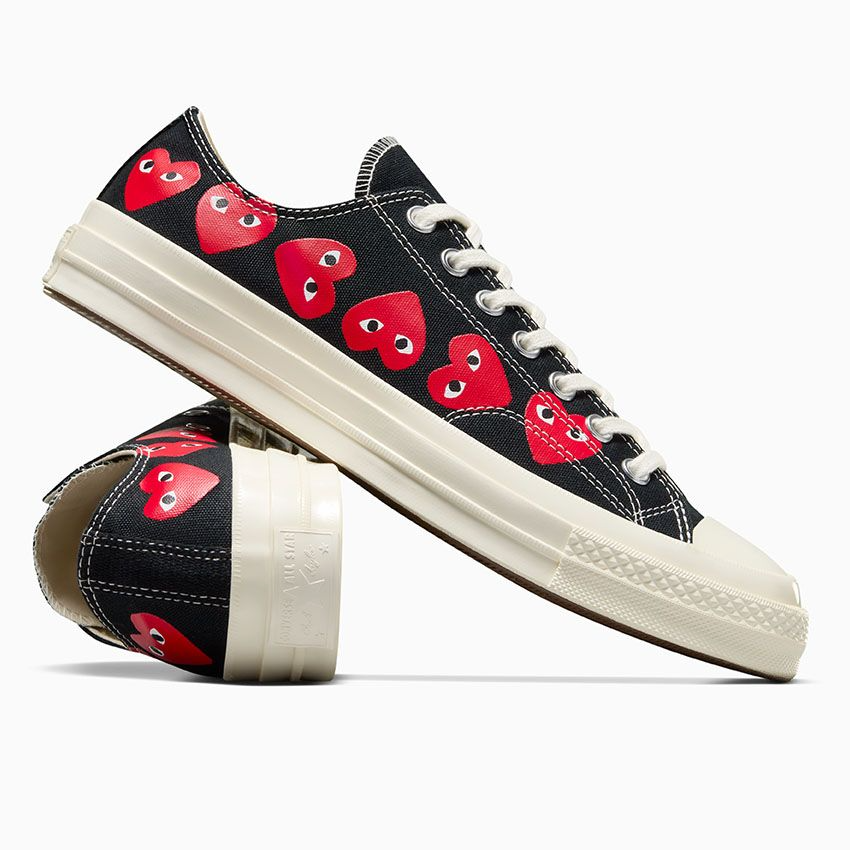 Giay Converse x Comme des Garcons Chuck 70 'Ox Multi Heart Black' A08149C