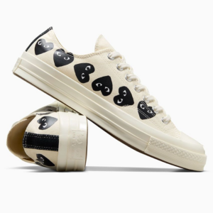 Giay Converse x Comme des Garcons Chuck 70 'Ox Multi Heart Egret' A08150C