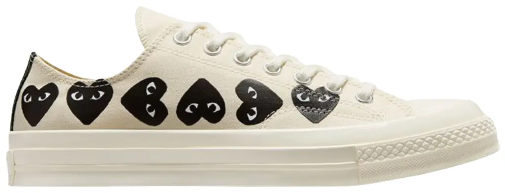 Giay Converse x Comme des Garcons Chuck 70 'Ox Multi Heart Egret' A08150C