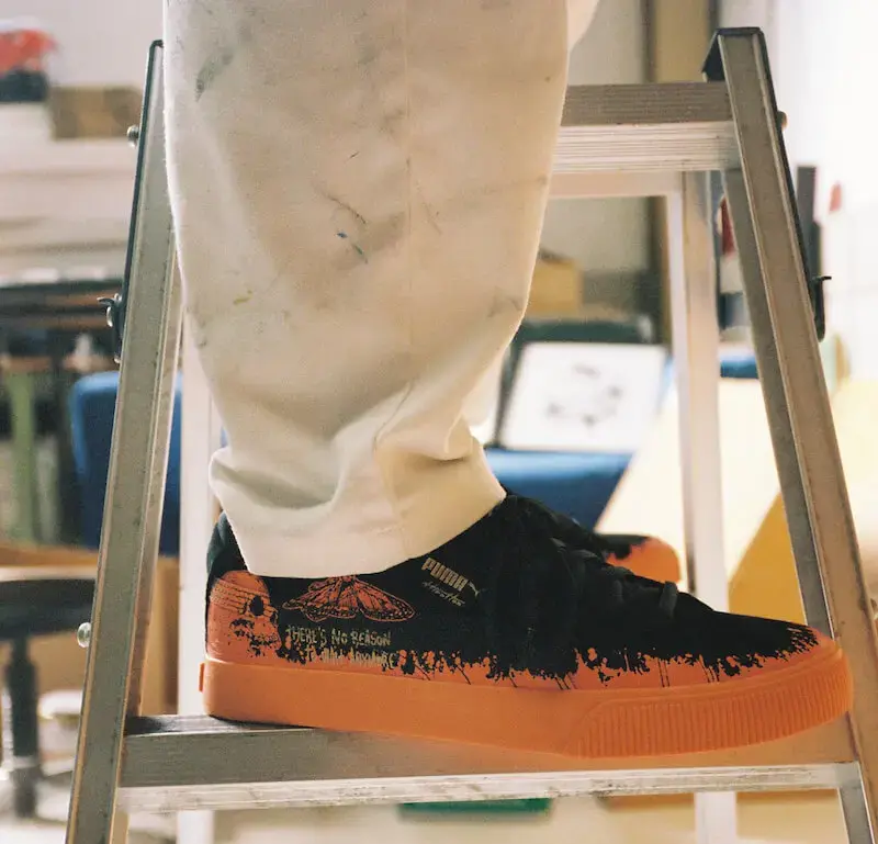 Giay Puma Suede Skate x Hirotton 'Black Orange' 389993-01