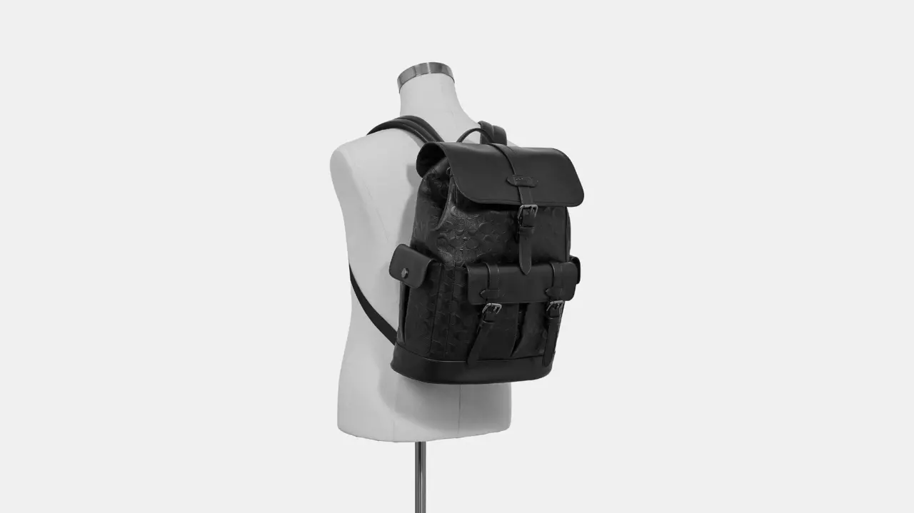 Balo Coach Hudson Backpack In Leather 'Black' F50053