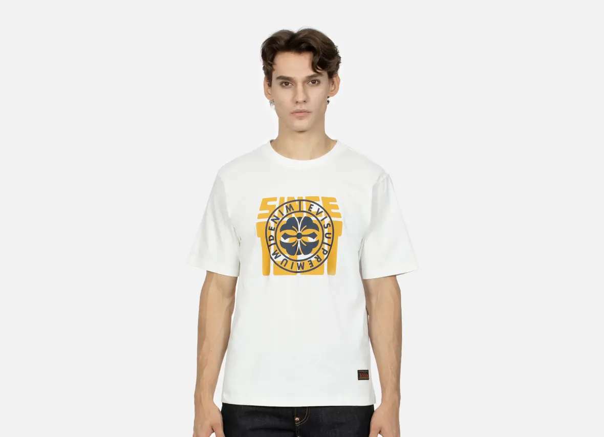 Ao Evisu Logo And Floral Print Regular Fit 'White' 2EAEPM3TS1176XXCT