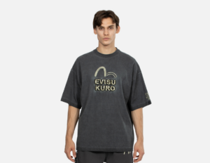 Ao Evisu 3D Logo Embroidery Spray Dyed Oversized Fit 'Grey' 2EAGNM3TS5172OSCT