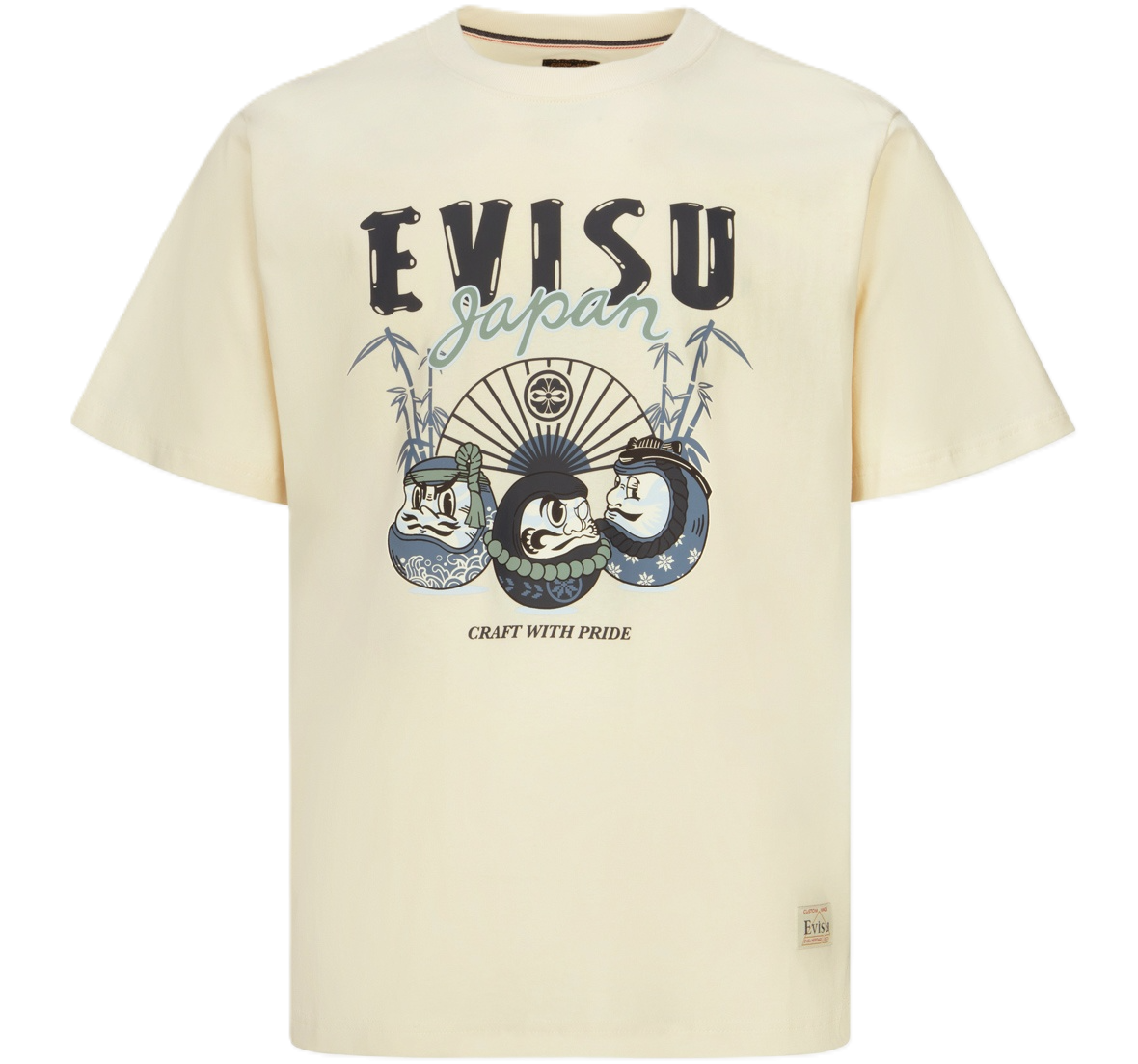 Ao Evisu Kumadori Daruma Print Regular Fit 'Cream' 2EAHTM3TS1102XXCT