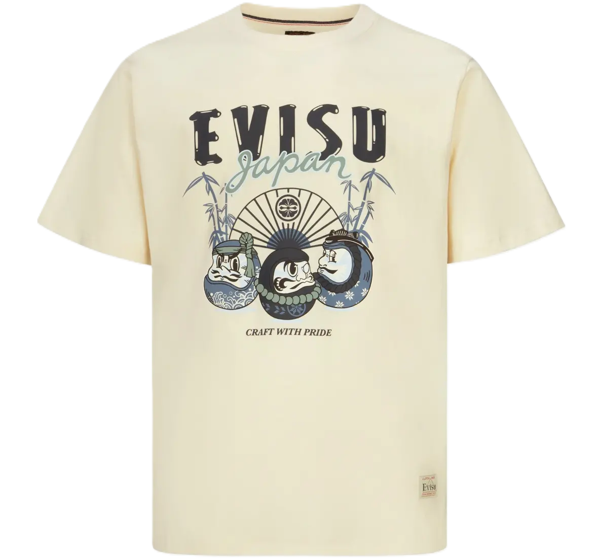Ao Evisu Kumadori Daruma Print Regular Fit 'Cream' 2EAHTM3TS1102XXCT