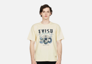 Ao Evisu Kumadori Daruma Print Regular Fit 'Cream' 2EAHTM3TS1102XXCT
