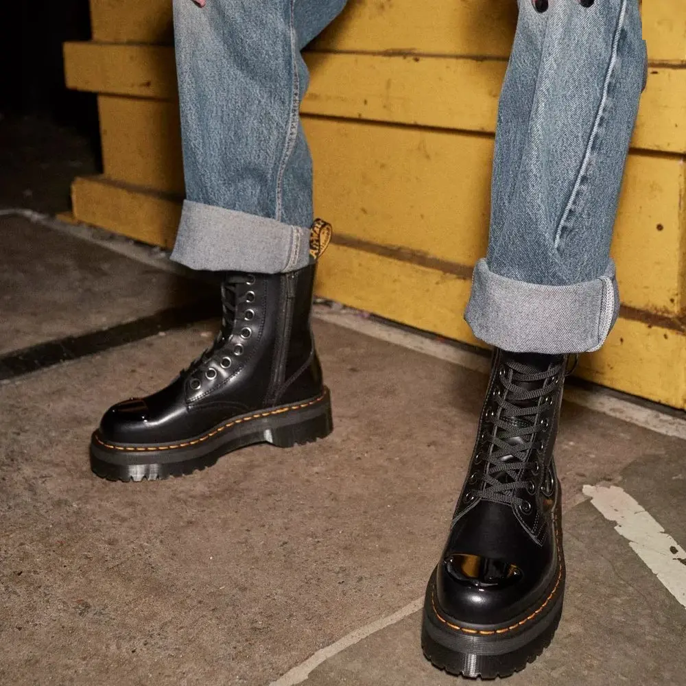 Giay Dr. Martens Jadon Buttero Leather Platform 'Black' 30789001