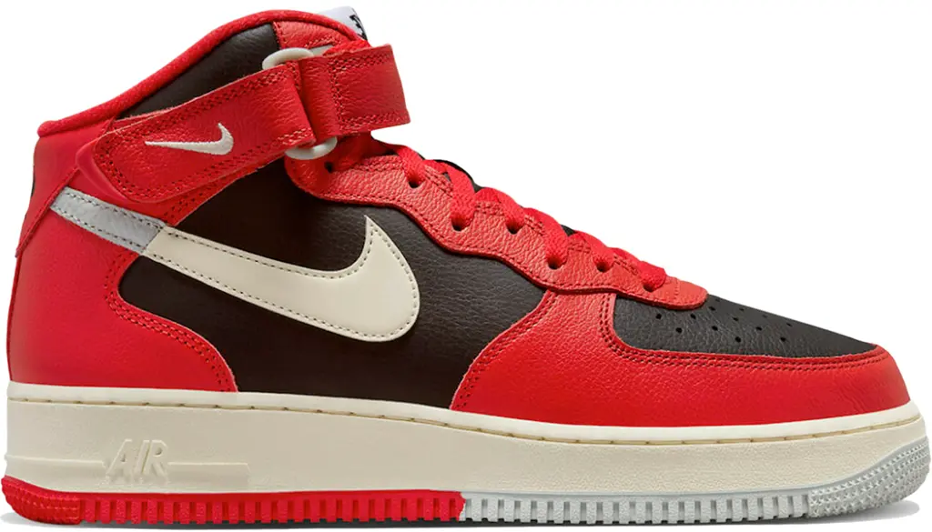 Giay Nike Air Force 1 Mid LV8 'Split Black Red' DZ2554-001