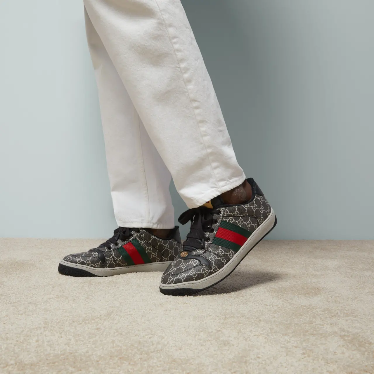 Giay Gucci Screener Sneaker 'Black Grey' 763525-FACMI-8444